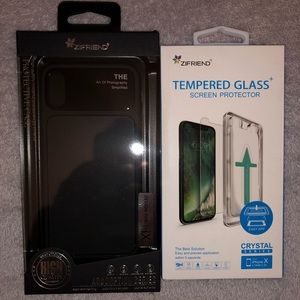 iPhone X Tempered Glass screen protector & Case